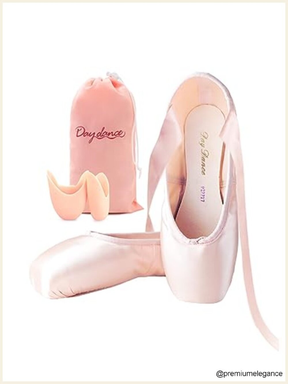 Ballet Pointe Shoes with Toe Pads - Ribbon Ballerina Shoes for Dance